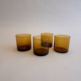 Set of 4 amber glasses