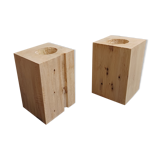 Paire de vases en bois