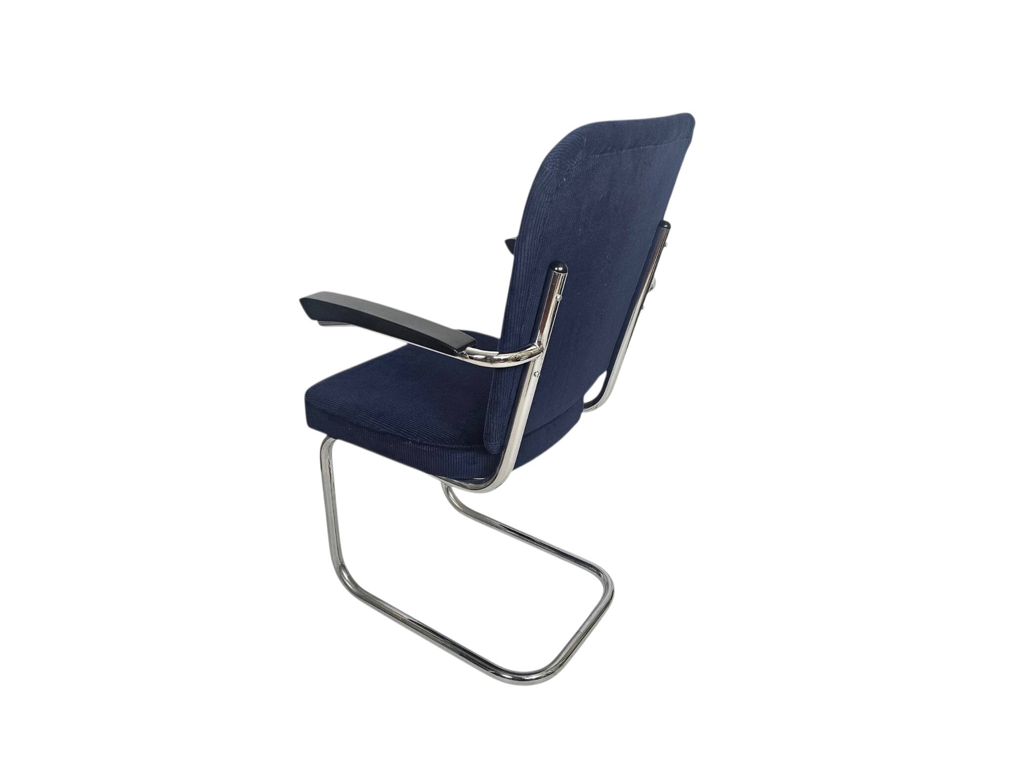 Dutch design - Gebr. de Wit - tubular frame - corduroy - chrome - Bakelite