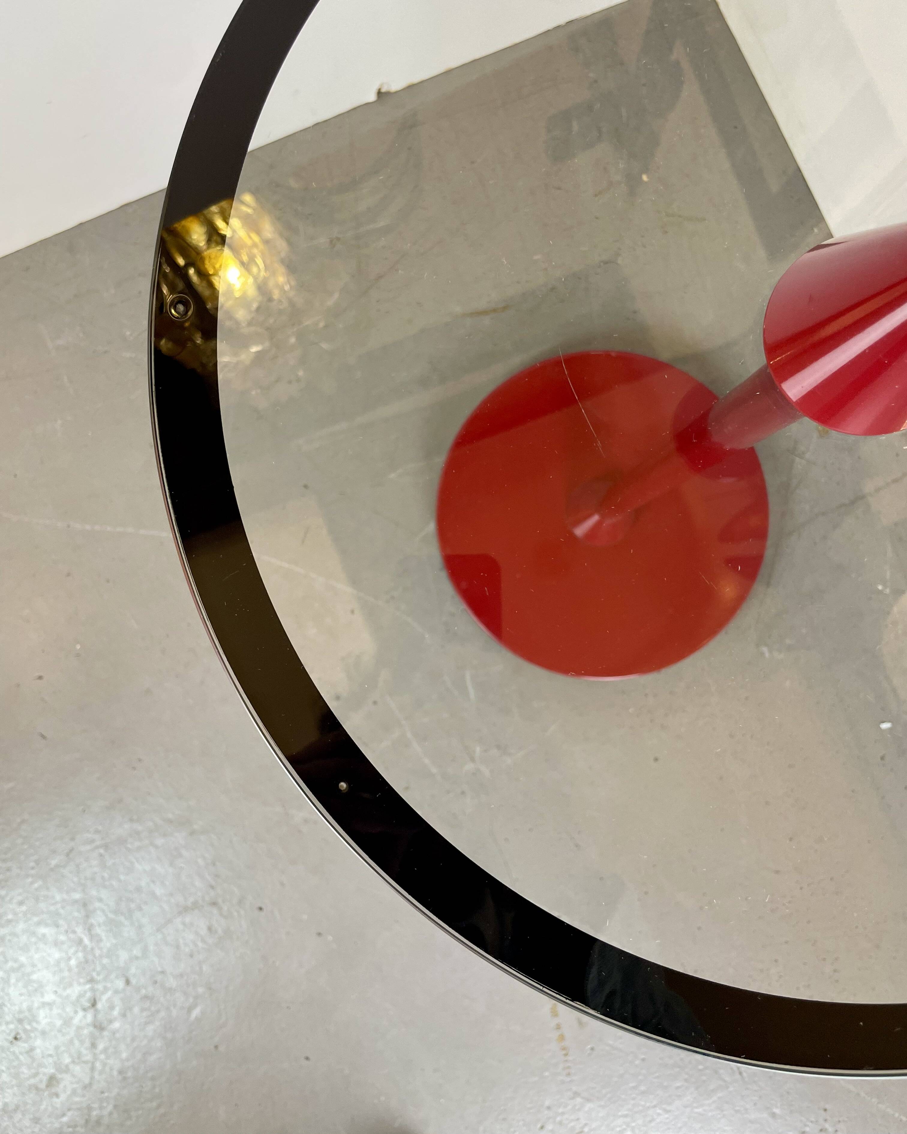 Postmodern Red Side Table, 1980s