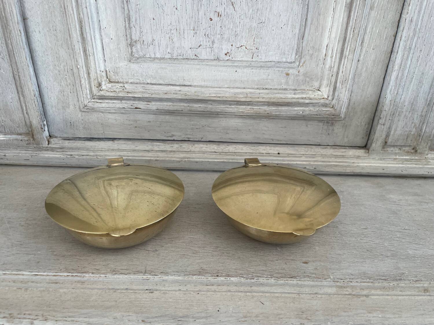 Pair of Scandinavian brass candlesticks