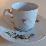 Porcelain cup and sub-cup decorated with daisies 1900