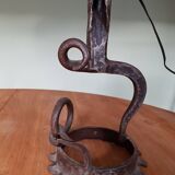 Brutalist style wrought iron lamp base