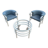 Set of 2 armchairs and coffee table Marc Held Wind Star 1984 design