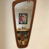 Scandinavian mirror in free form teak circa 1960 78x34cm