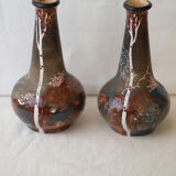 Pair of vase signed Japanese Edmond Lahaye of Vallauris