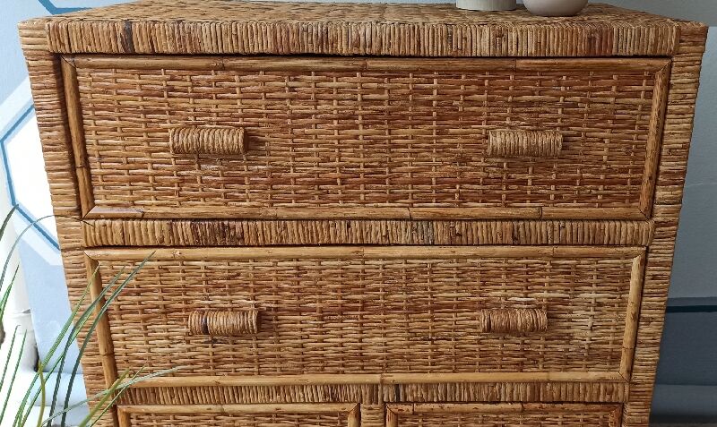 Vintage bamboo wicker rattan commodity