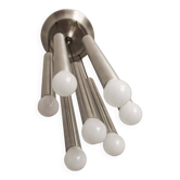 Aluminum waterfall ceiling light by Kaiser Idell / Leuchten, Germany, 1960s