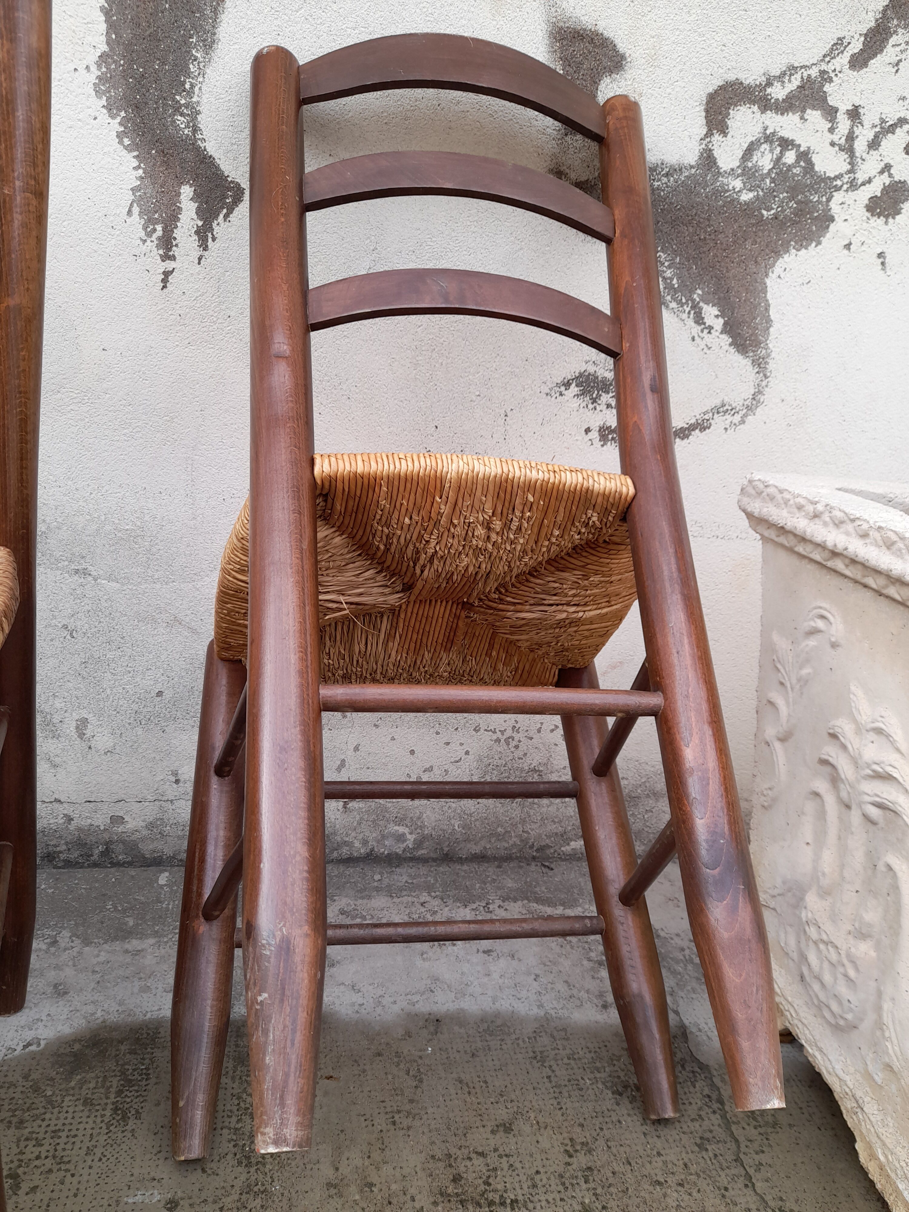 Série de 10 chaises paillé rustique anciennes