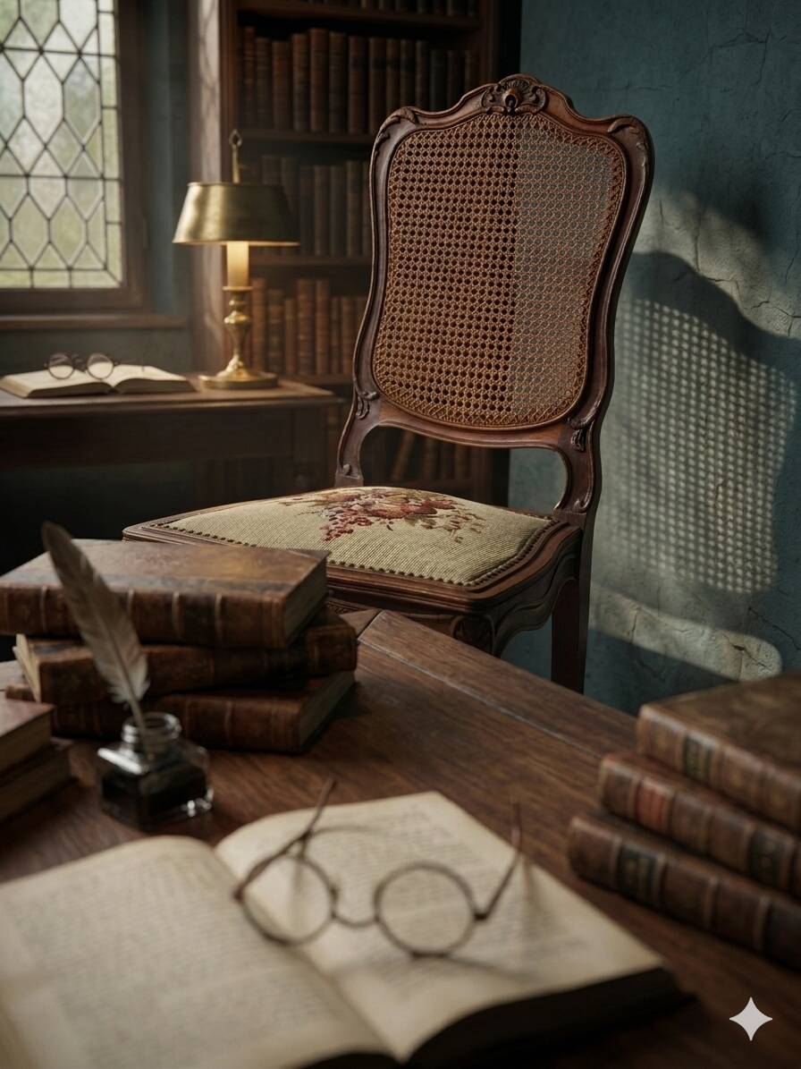 Antique Louis XV style chair in walnut