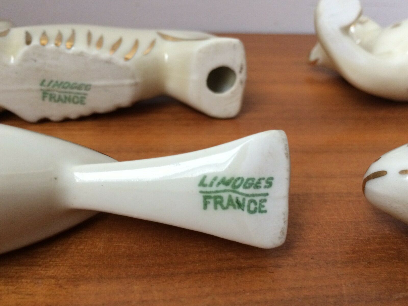 Lot de 6 porte couteaux animaliers en porcelaine de Limoges