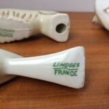Set of 6 animal knife holders in Limoges porcelain