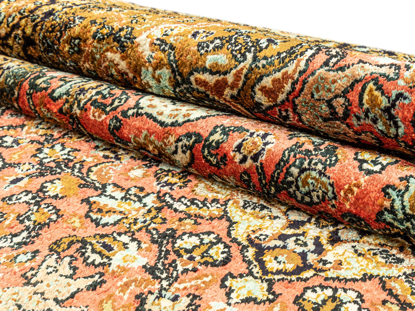 1960s Ghom Carpet , 110 x 162