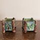 Antique Cache Pot Planter Barbotine Earthenware Enamelled Majolica