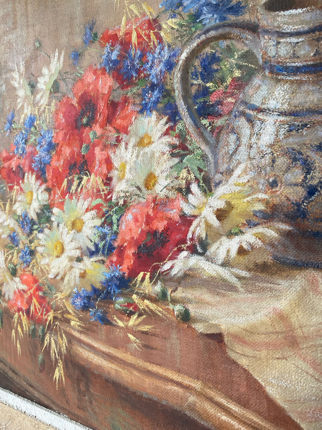 Canvas by Paul Anselme Schmitt 1945 flowers symbolising liberation