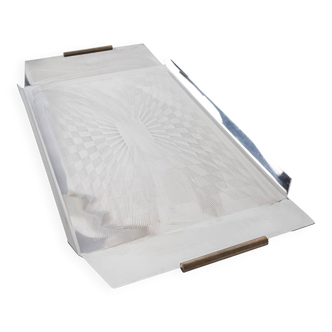 Stainless steel tray, Italian design, 1970s, made in Italy