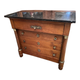 Chest of drawers with columns in blond walnut Empire style XIXth
