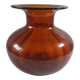 Vase en verre bullé orange