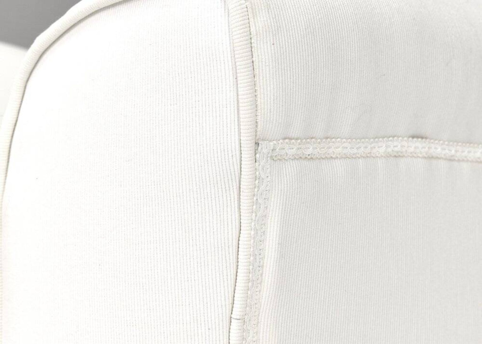 2 sets of Italian armchair with pouf in white fabric, Italy, 1940s