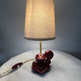 Burgundy porcelain lamp