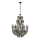 Antique gilded iron chandelier with 6 lights, Italy, early 20th century.