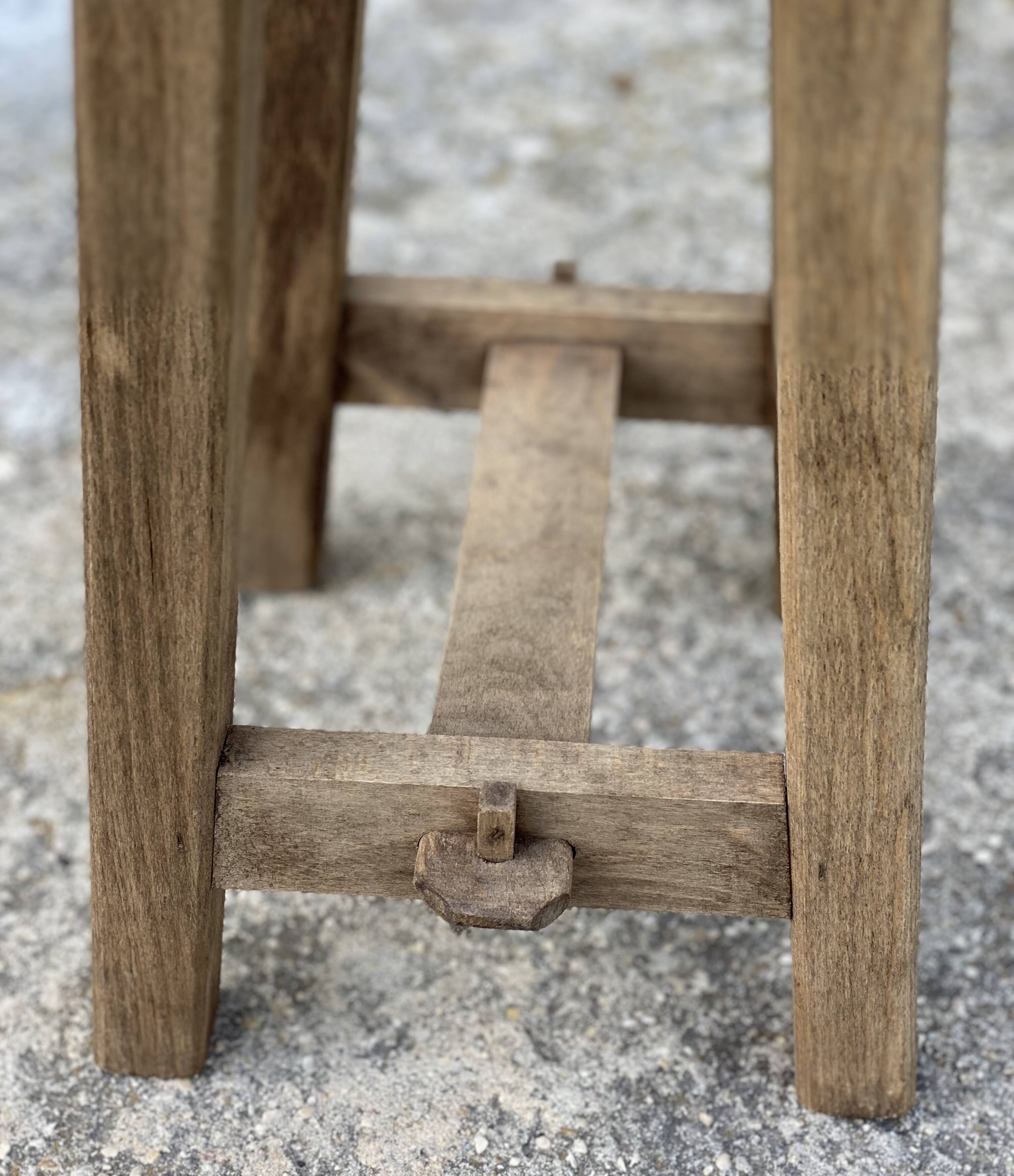 Tabouret vintage 1950 à entretoise en "H"