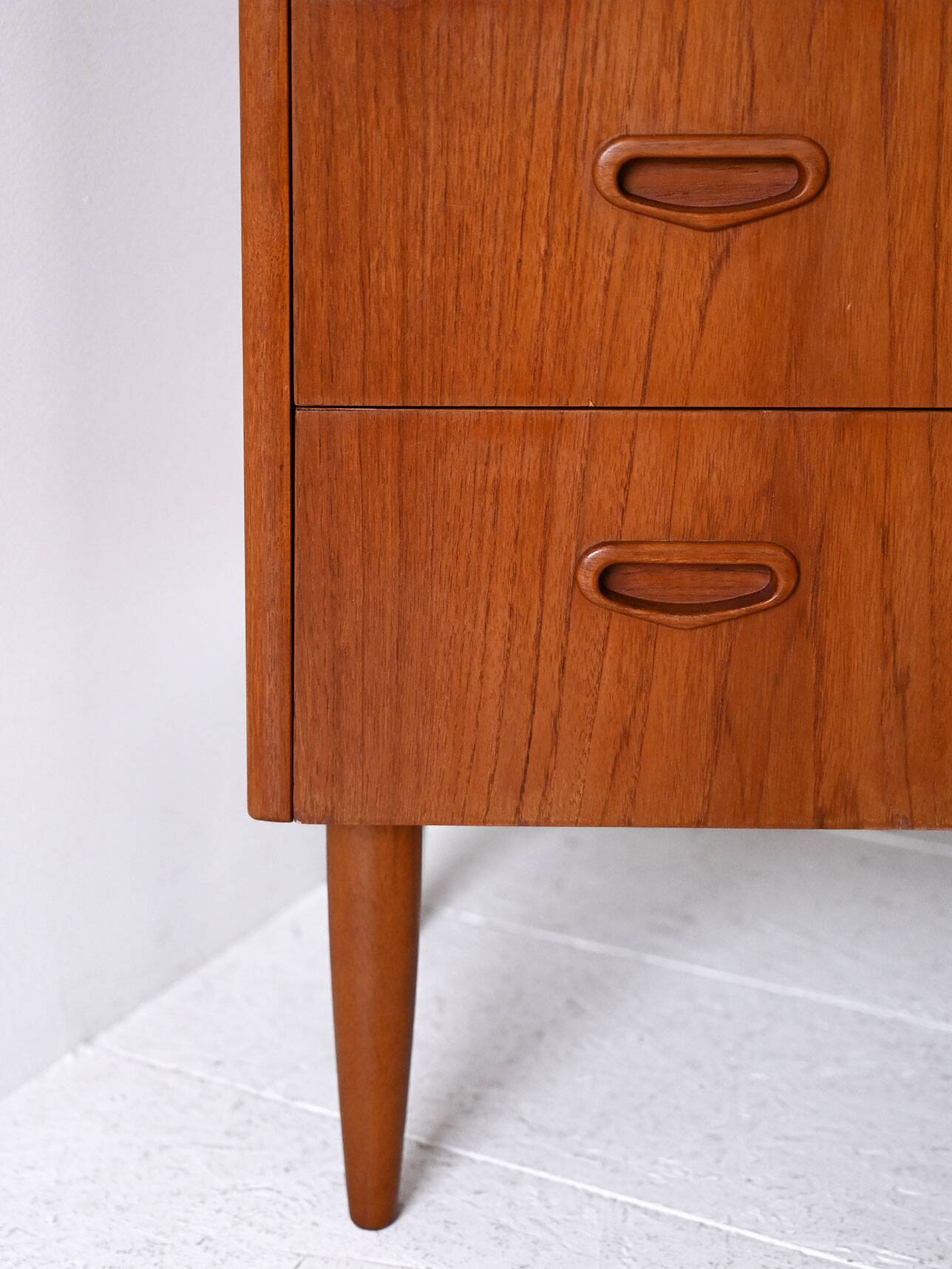 Scandinavian chest of drawers with three teak drawers from the 1960s.