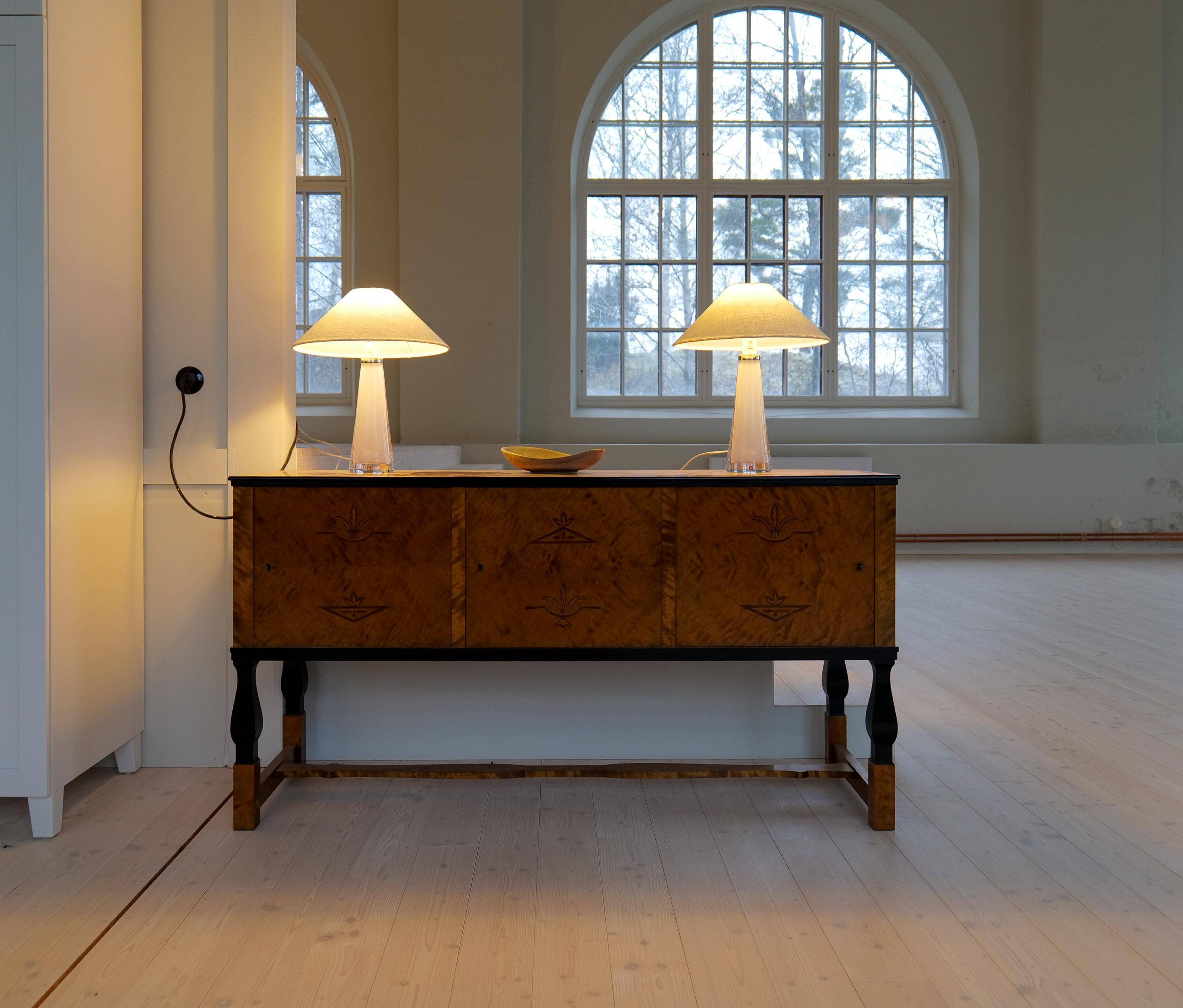 Mid-century table lamps by Carl Fagerlund for Orrefors Sweden RD, 1566