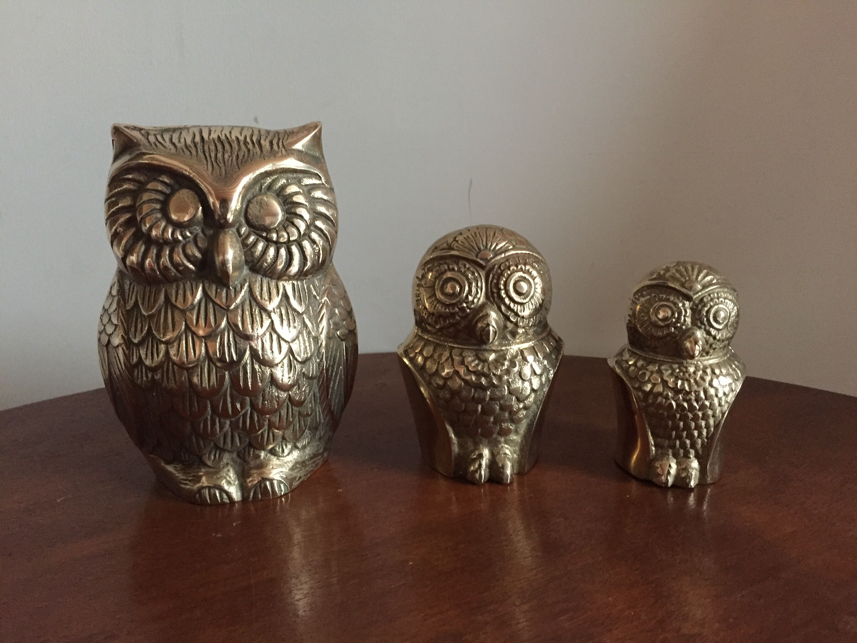 Family of owls owls brass