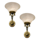 Large Brass Murano Glass Sconces Set of 2