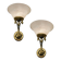Large Brass Murano Glass Sconces Set of 2