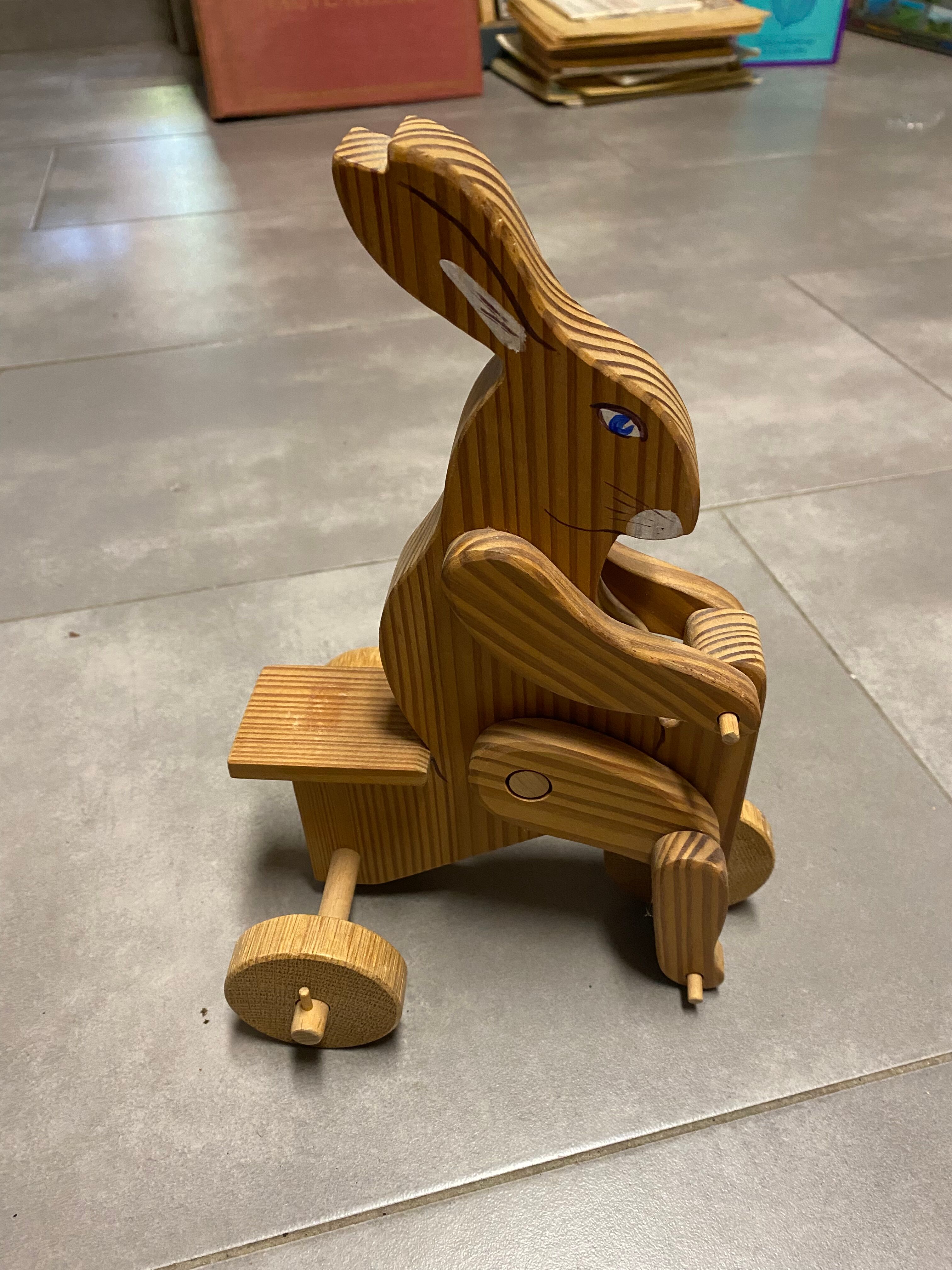 Vintage rabbit wooden toy