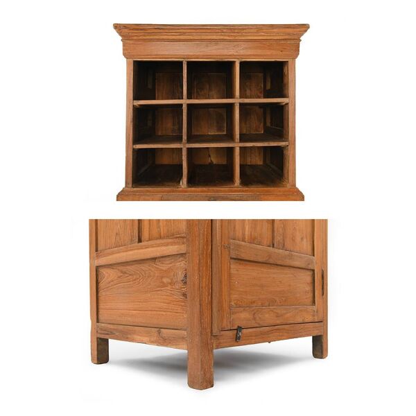 Meuble d’hôtel en bois à 9 casiers