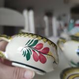 Henriot Quimper coffee service 8 cups/saucers, coffee pot, sugar bowl, jug.