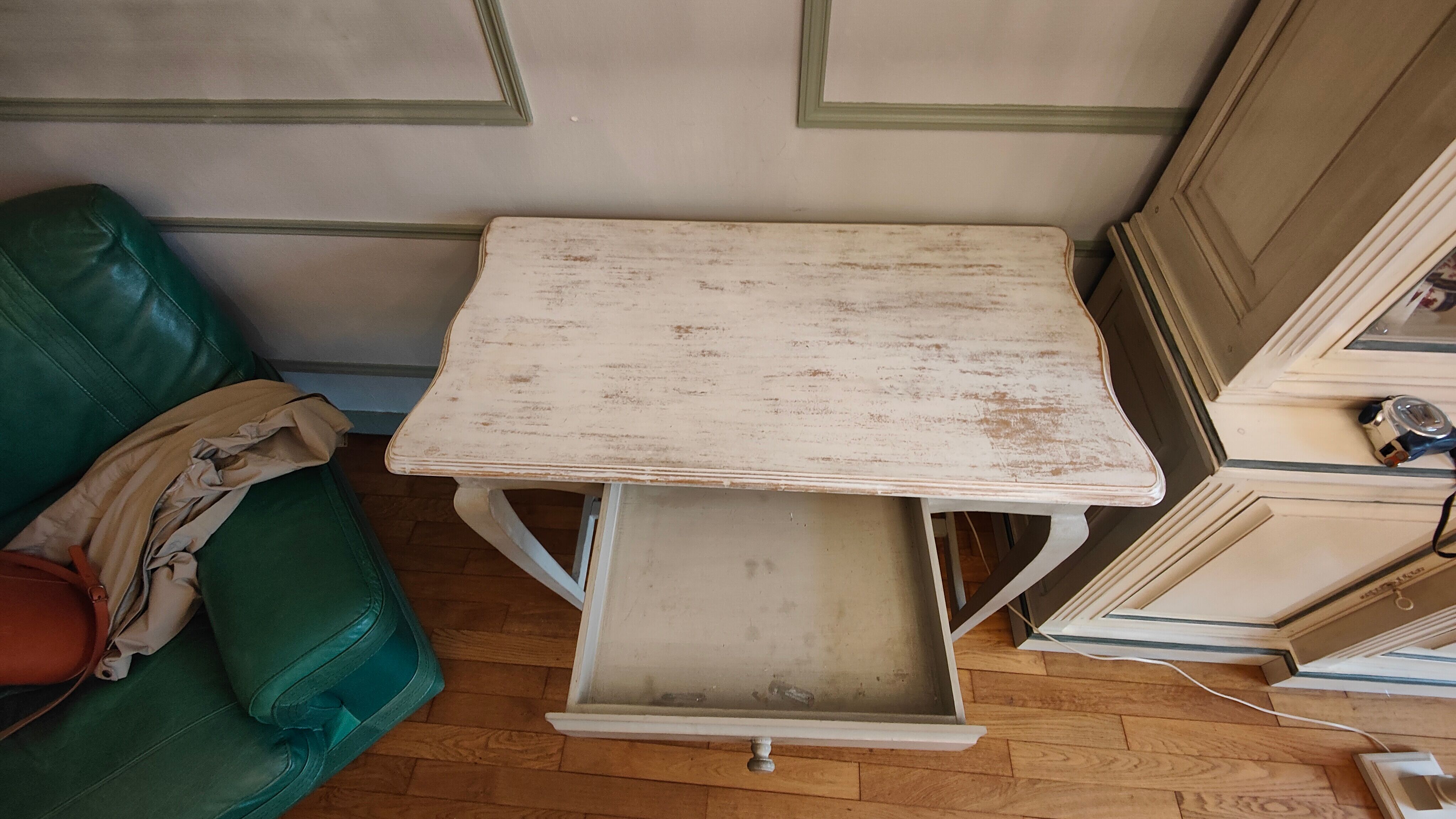 Bleached wood secretary Roche Bobois romantic style