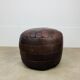 Pouf en patchwork de cuir dans le goût de De Sede, années 70