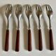 Set de 5 fourchettes à gateau Dansk Design en teck 1980
