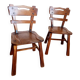 Paire de chaises brutalistes style ranch