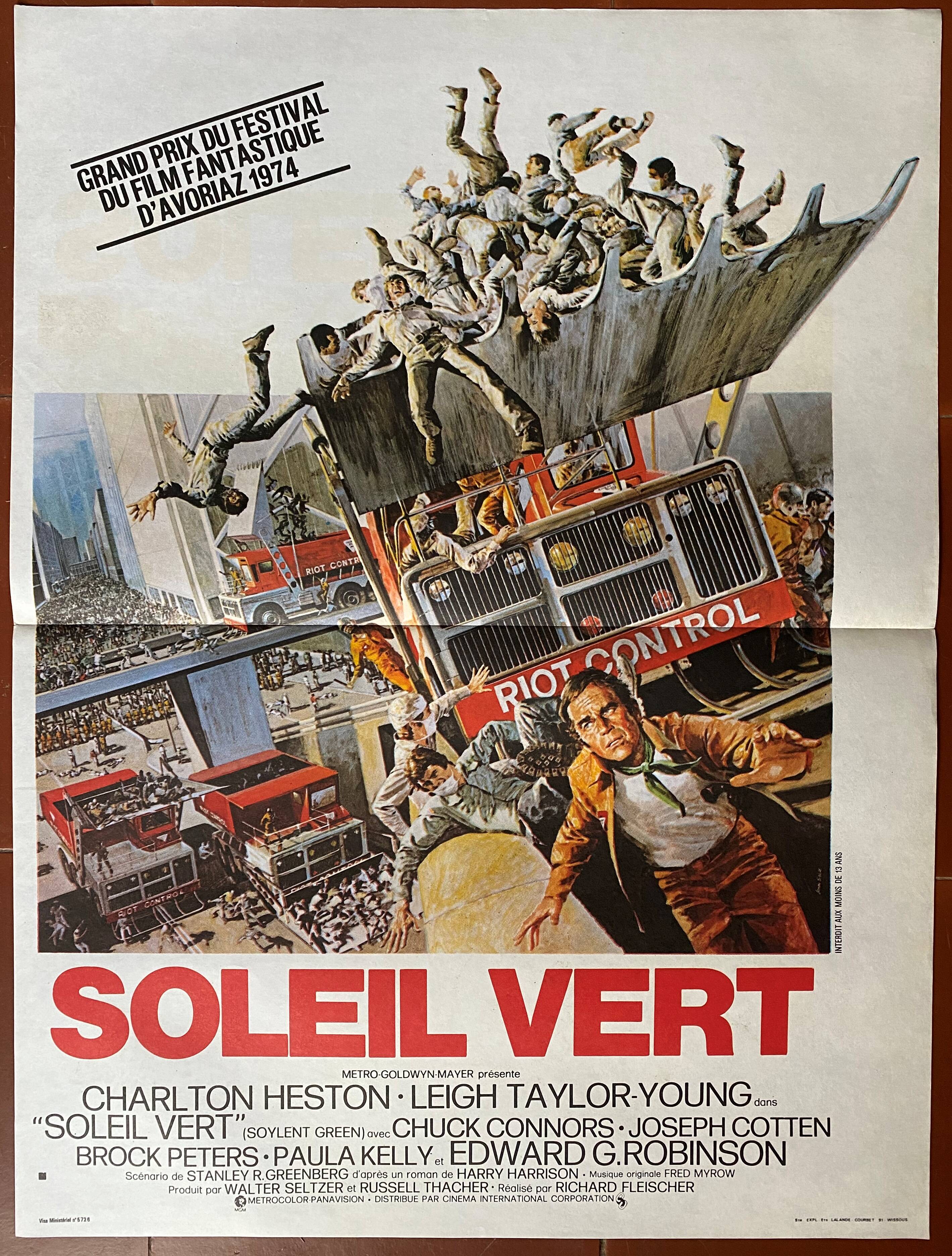 Original cinema poster "Green Sun" Charlton Heston 40x60cm 1973