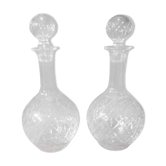 Set de 2 carafes en cristal gravé