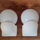 Paire d'applique en opaline blanche