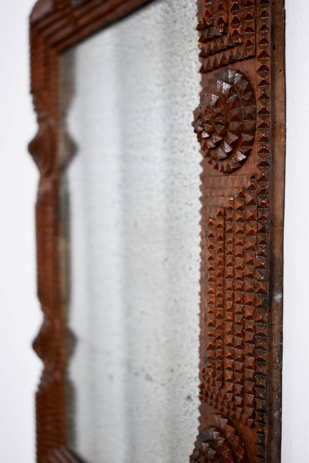 Black forest brown wooden mirror 4, 1910s.