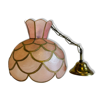 SUSPENSION Mother-of-pearl Pink and Vintage Brass