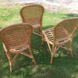 Set of 3 rattan chairs