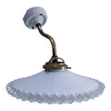 Applique en opaline, bronze, laiton et porcelaine, début XXème