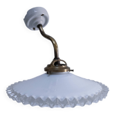 Applique en opaline, bronze, laiton et porcelaine, début XXème