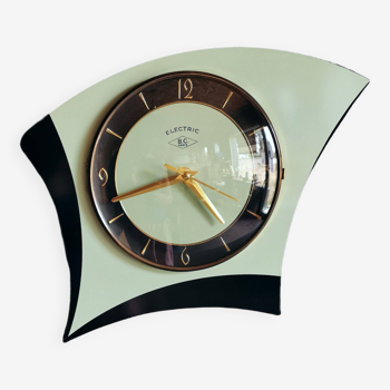 Horloge formica silencieuse "BC Paris electric noir vert"