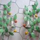 Pair of 70s tole foliage lemon clementine fruit wall lights