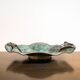 Fruit holder in oxidised brass with floral decoration, Italy 1940s