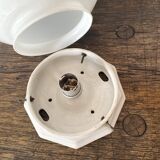 Art Deco ceiling light in opaline and ceramic